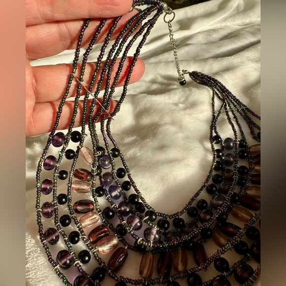 Natural Amathyst beaded collar style necklace beautiful one if a kind pi… - Picture 4 of 9